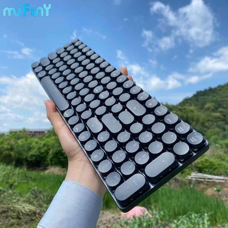 MiFuny Mechanical Keyboard 87 Keys Wireless Low Profile Hot Swap Ultra Thin Switch Metal Panel RGB Gaming Office Work KeyboardsM240715