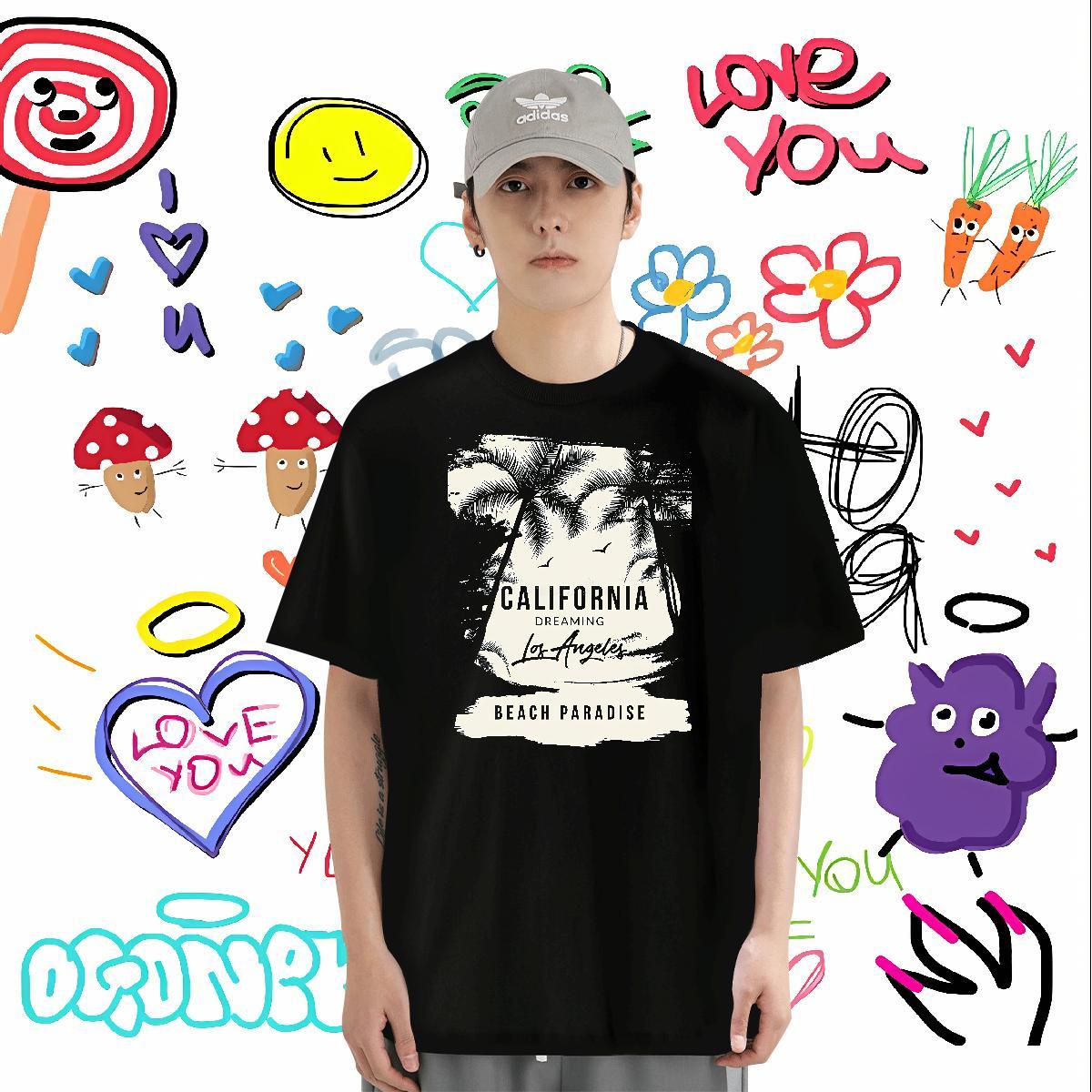 Fashion Designer T-Shirts tree Tees Shirts 230g Pure Cotton Spring Summer Loose White Plus Size Breathable Soft Men Tops Tees