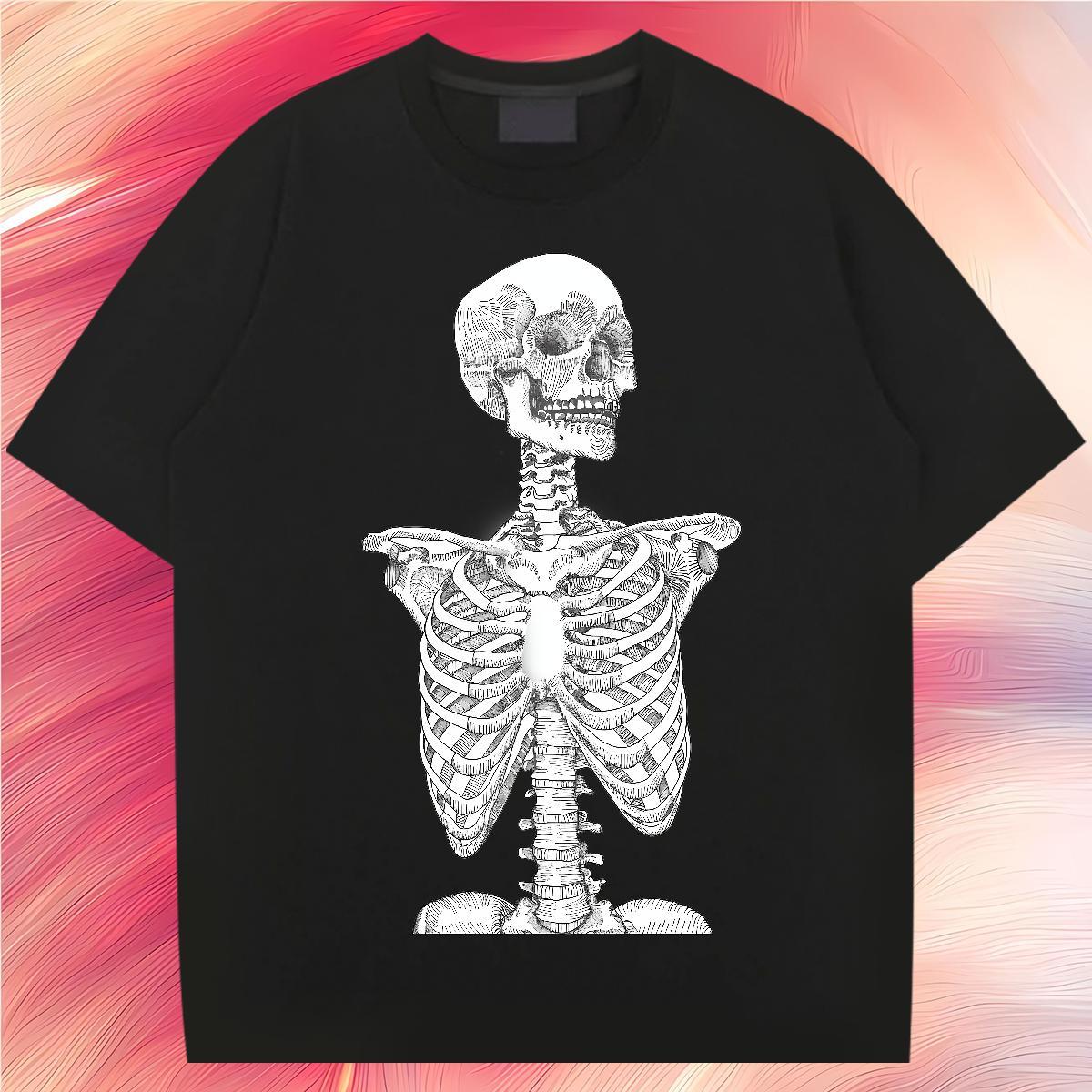Custom T shirt skull Clothings 230g 100% Cotton Home Outdoor Comfortable Anime Breathable Tshirt for Man Woman