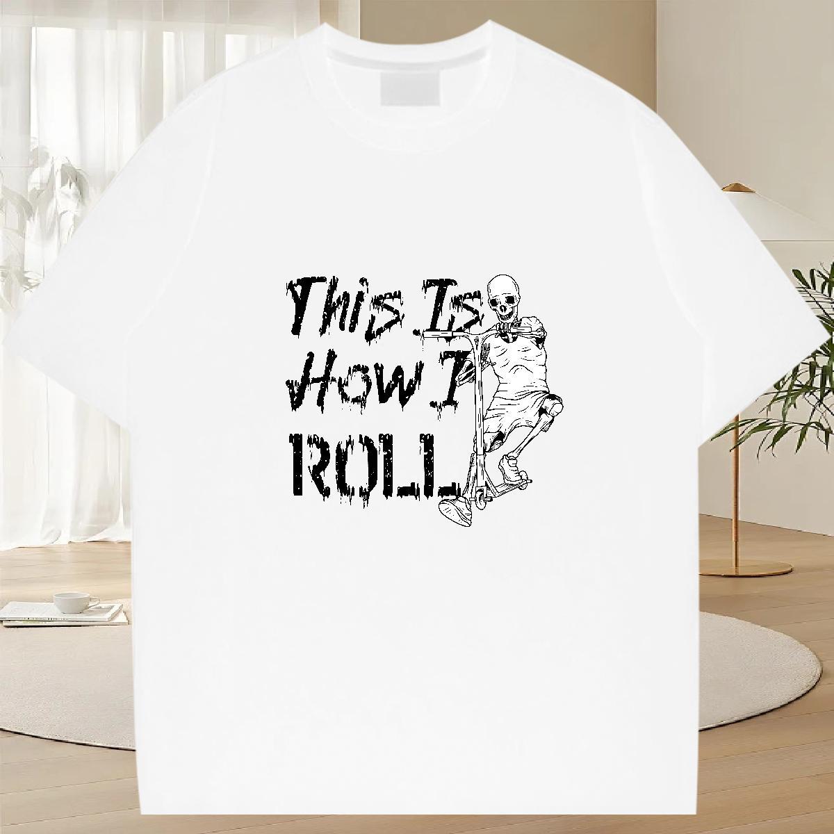 New Designer T shirt skull Tee Shirt 230g 100% Cotton Casual Daily Wear Soft Custom Print Oversized Breathable Crew Neck Mens Tshirts