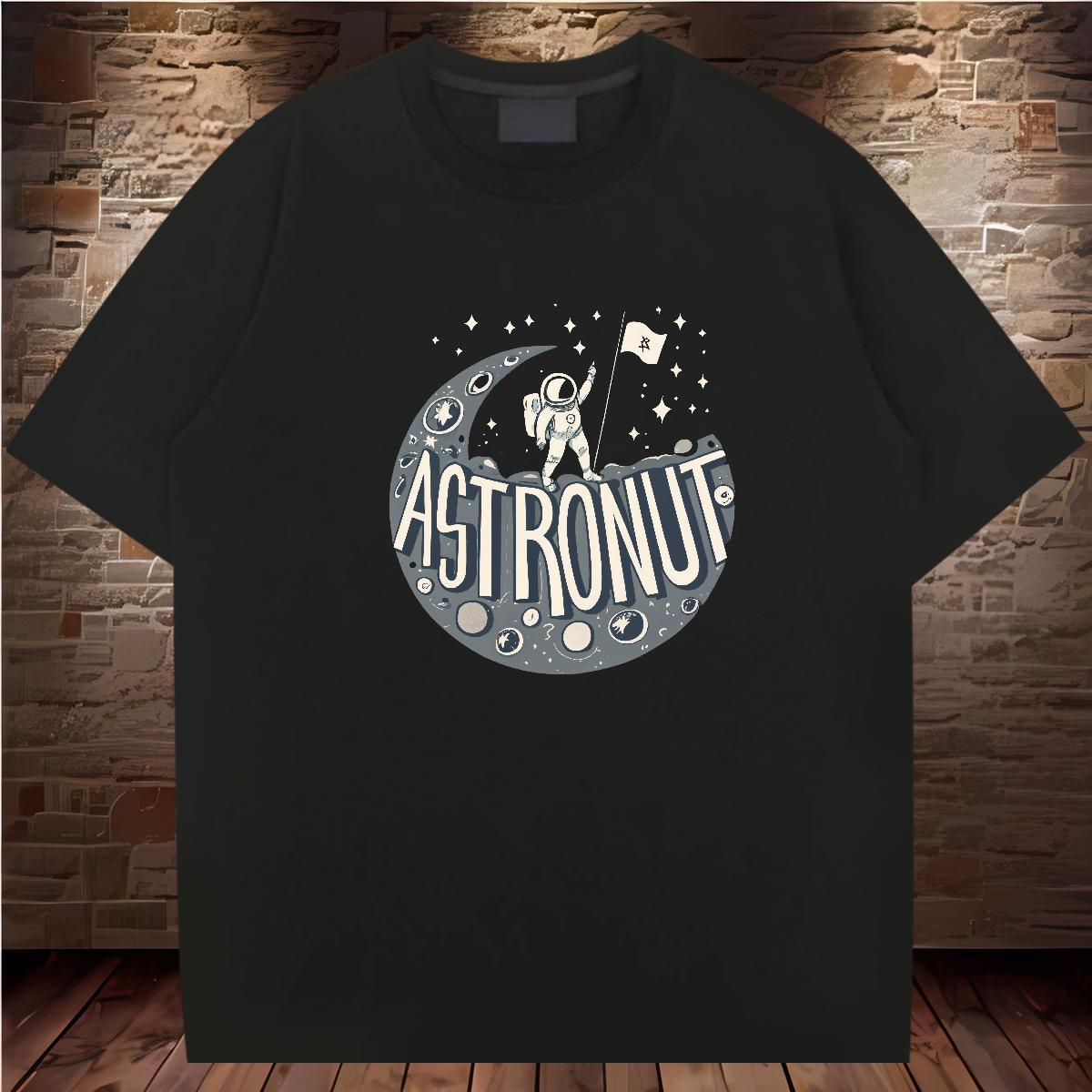 Designer T Shirts Men spaceman Tshirts 230g Pure Cotton Casual Free Shipping DIY Printed Breathable Tshirt for Man Woman