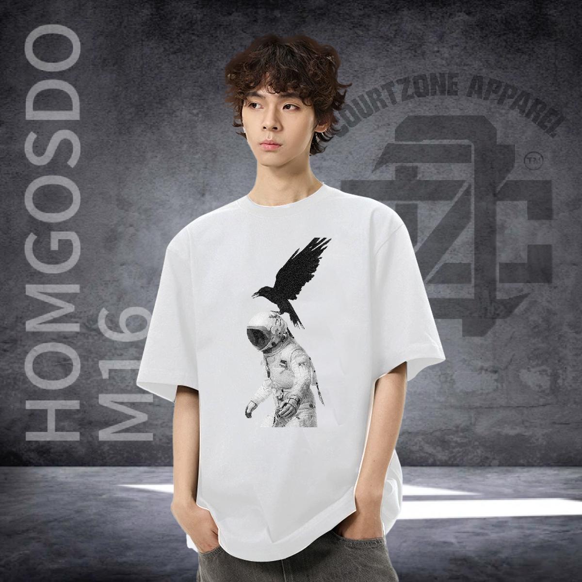 DIY Customized T-Shirts for Men eagle Clothes 230g Cotton Sport Popular Oversized 4XL Crew Neck Breathable Men Tees