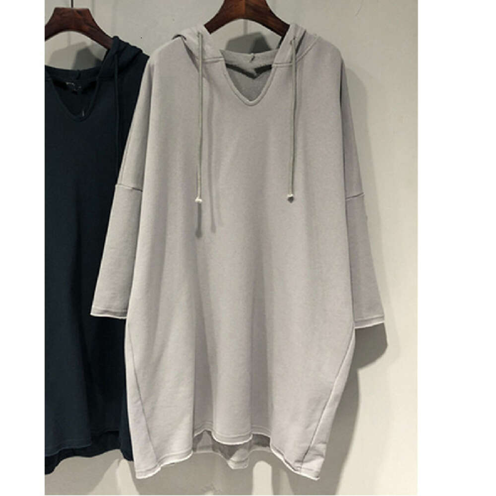 Hooded long sleeved hoodie spring new loose and thin lazy style bf Korean version student mid length top