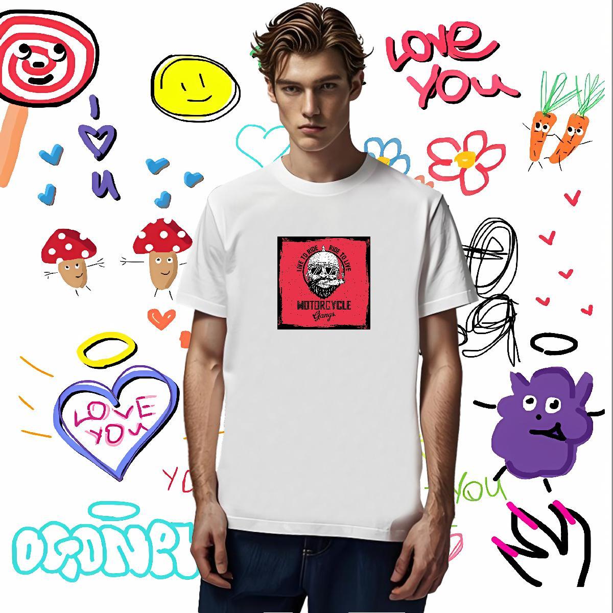 2024 New T Shirt For Man letter Clothes 230g 100% Cotton Daily Outfit Cool DIY Printed Breathable Men Tees