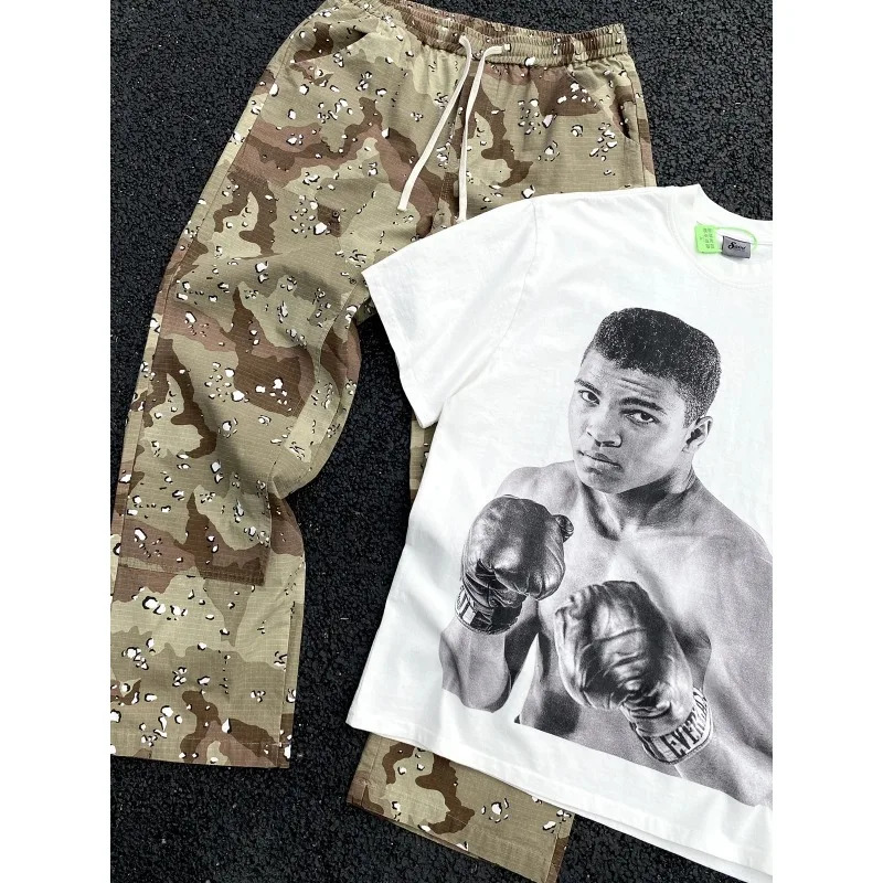 Cooocoll Fashion Desert Camouflage Functional style Lumber Pants Casual Oversize Vintage Straight Barrel Trousers For Men 240806