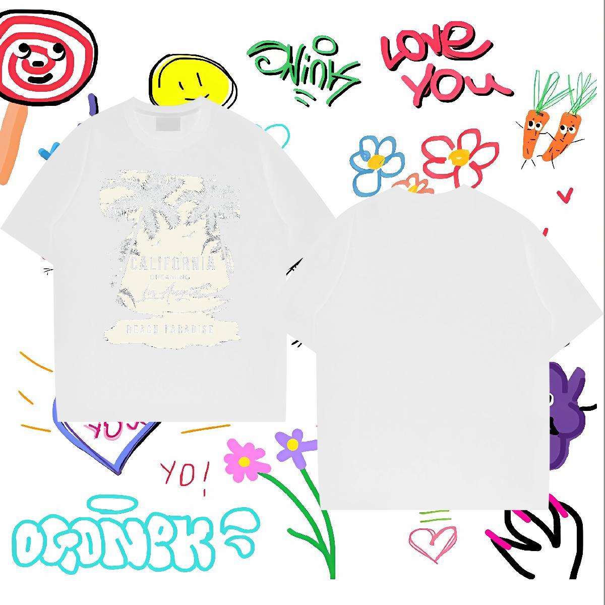 Fashion Designer T-Shirts tree Tees Shirts 230g Pure Cotton Spring Summer Loose White Plus Size Breathable Soft Men Tops Tees