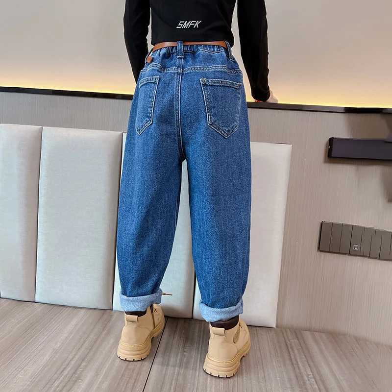 Jeans Teenage Jeans Girls Denim Harem Pants Casual Style Kids High Quality Spring Autumn Unisex Childrens Clothes 6 8 10 12 14Years