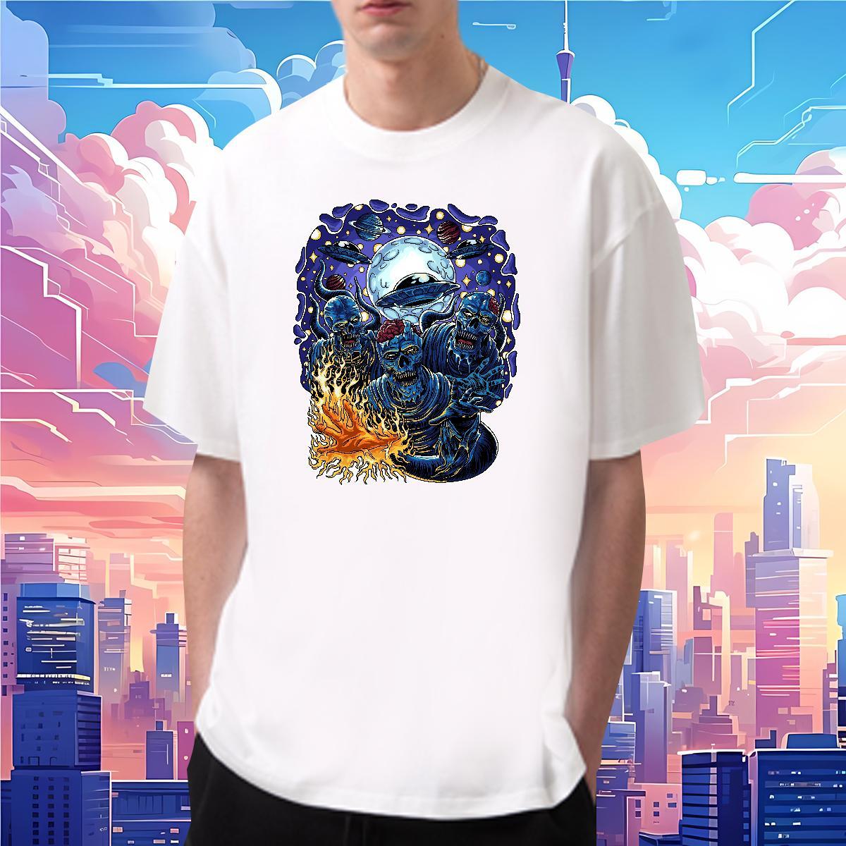Designer Men T Shirts ET Clothes 230g Pure Cotton Street Wear High Quality Cartoon Print Short Sleeve Soft Men Tshirts
