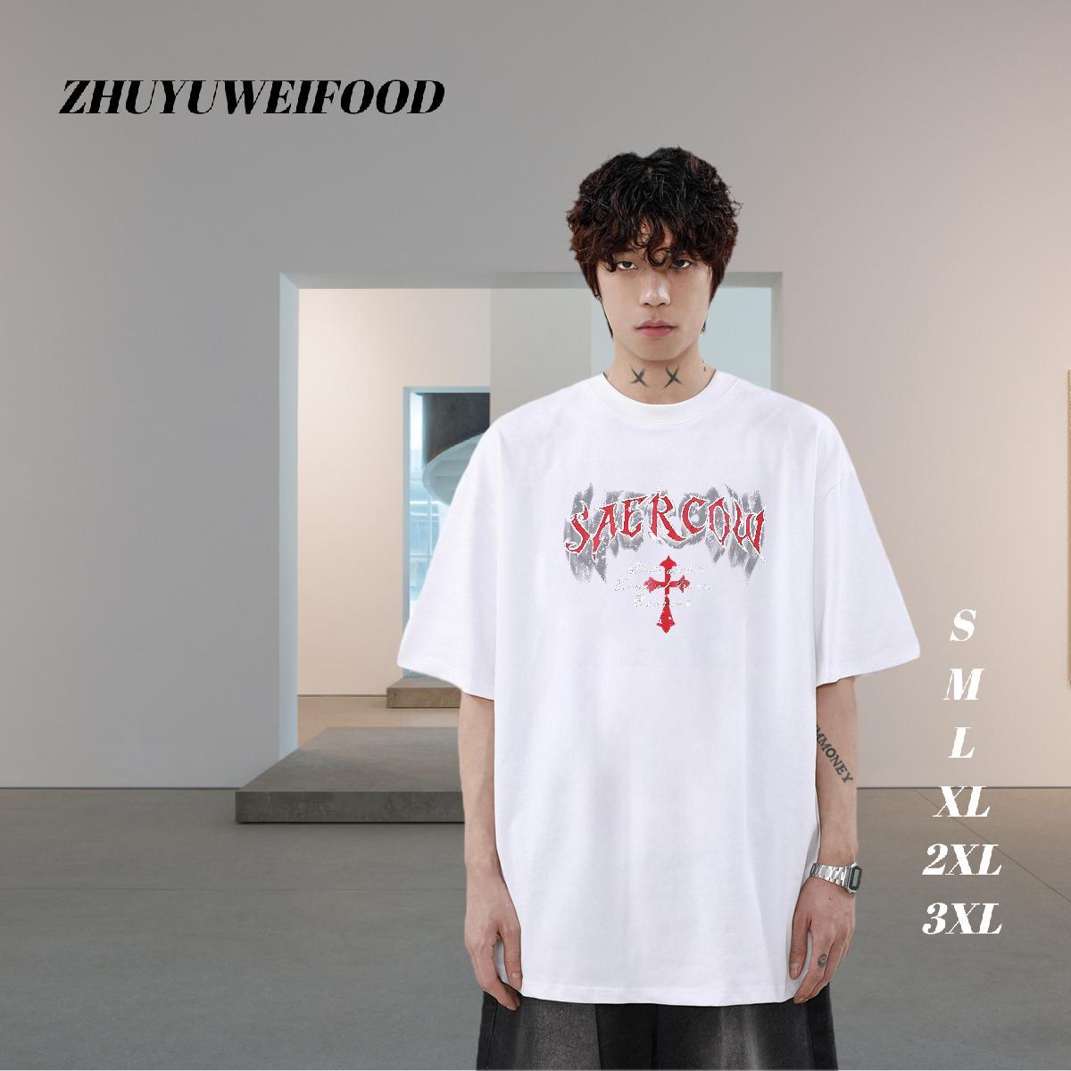 Factory Direct T-Shirts for Men letter Clothings 100% Cotton 230g Spring Summer Wholesale Oversized 4XL O-Neck Short Sleeve Tshirts