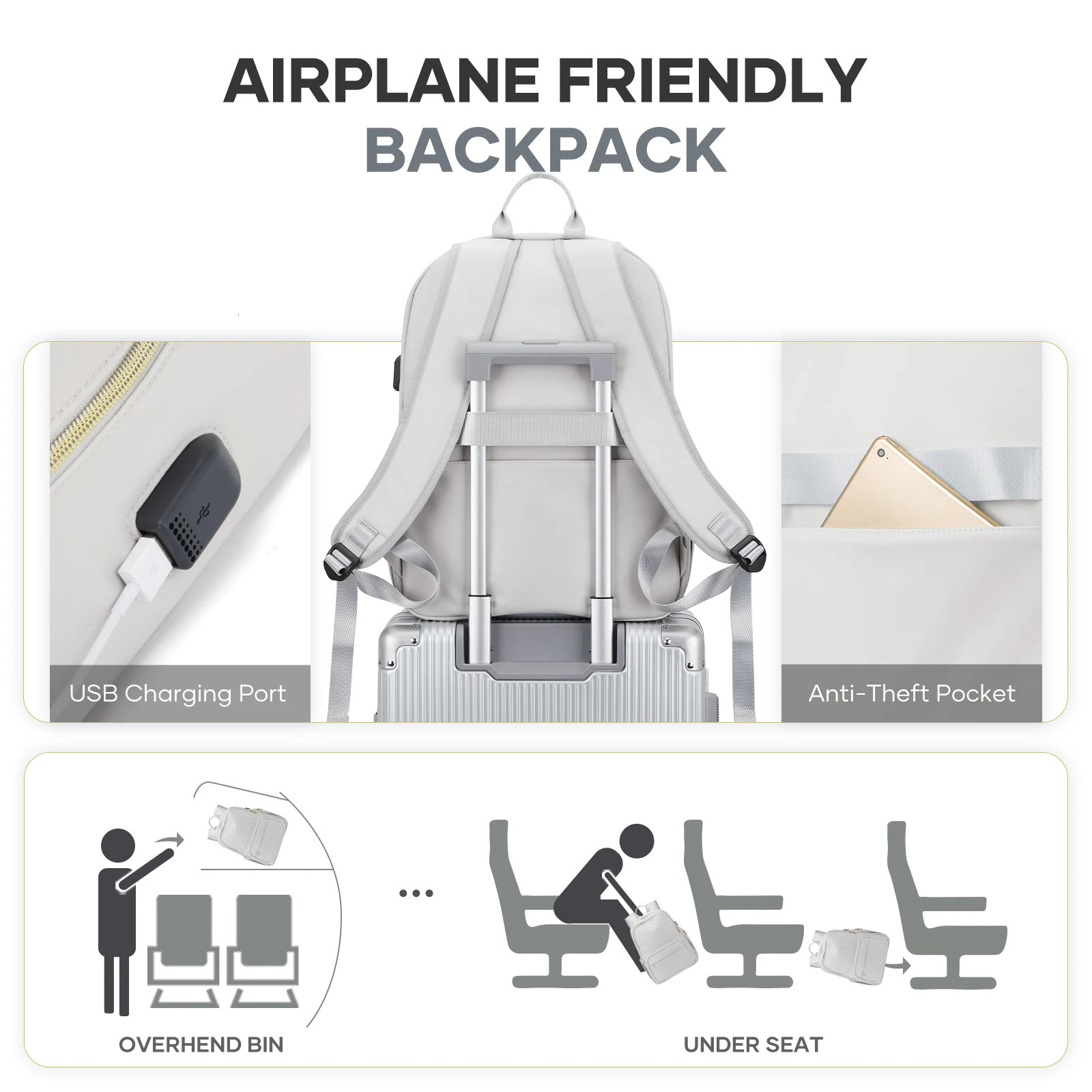 Womens casual day bag outdoor travel backpack fashionable womens shoulder lightweight 240807