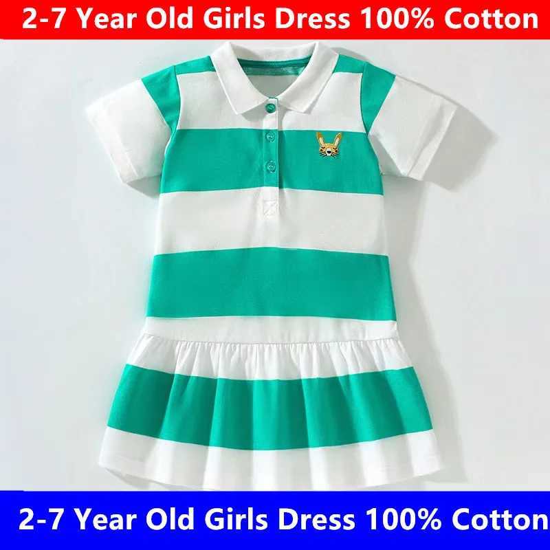 2-7Y Girls Clothing 2024 New Summer Princess Dress Sleeves Childrens Party Dress Childrens ClothingW240720
