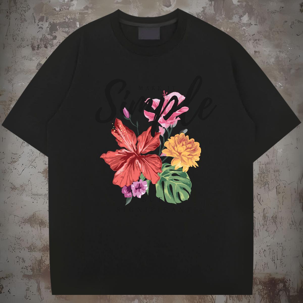 DIY T Shirt For Man letter Clothings 230g Cotton Street Soft Anime Print Breathable Short Sleeve Couples T Shirts