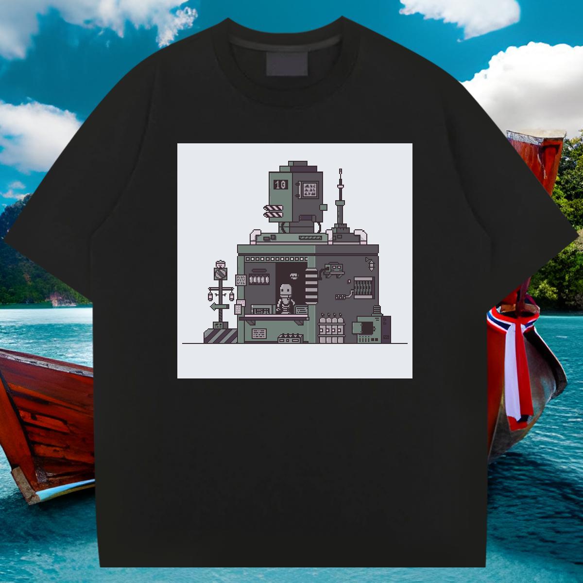 Casual New Men T Shirts robot Clothings 230g 100% Cotton Hip Hop Cool Custom Print Plus Size Short Sleeve O-Neck Men Clothes T-Shirt