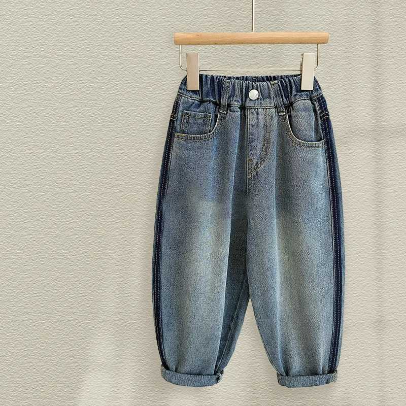 Jeans Boys Jean Pants Long Trousers Cotton 2024 Perfect Spring Autumn Babys Kids Pants Teenagers Outwear Childrens Clothing
