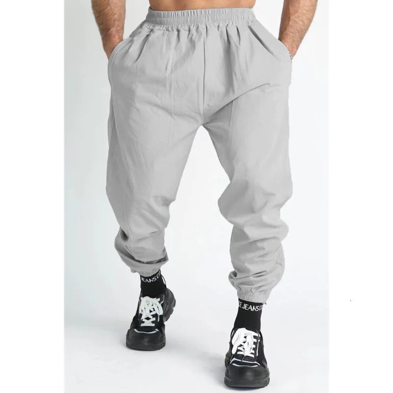 Autumn leisure pants men jogging sweatpants running sports mens gym fitness training thin quick dry bottoms 240806