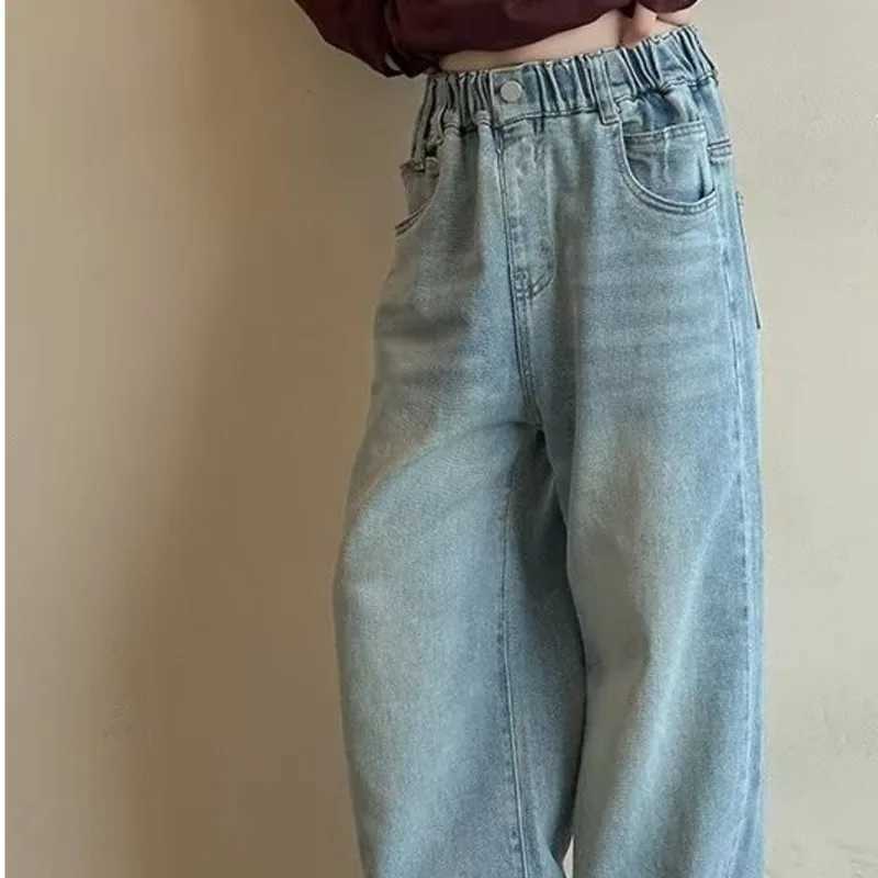 Jeans Childrens Clothing Childrens Jeans Spring And Autumn New Casual Girls Wide Leg Pants Loose Girls Straight Leg Long Pants
