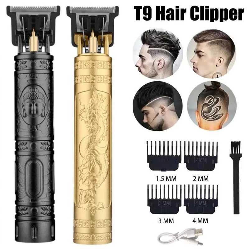 Cordless Mens Hair Trimmer Vintage T9 Hair Clippers Electric Shavers Hair cutting Machine for Barber Mens Beard Shaver W241212
