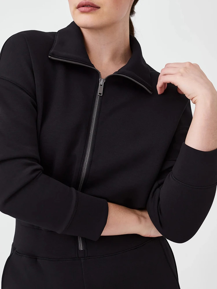 Fall And Winter Flip Collar Half-Zip Sweatshirt Wide Leg Sweatpants Two-Piece Sweater Set Womens Sports Suit 240807 - view 4
