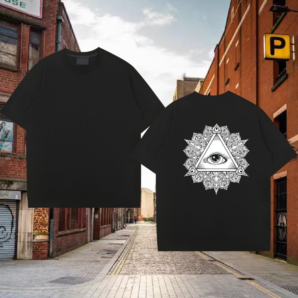 Factory Direct Man T Shirts eye of the devil Tops Tees 230g 100% Cotton Street wear Hip Hop Brand Graphic Crew Neck Breathable Mens Tshirts