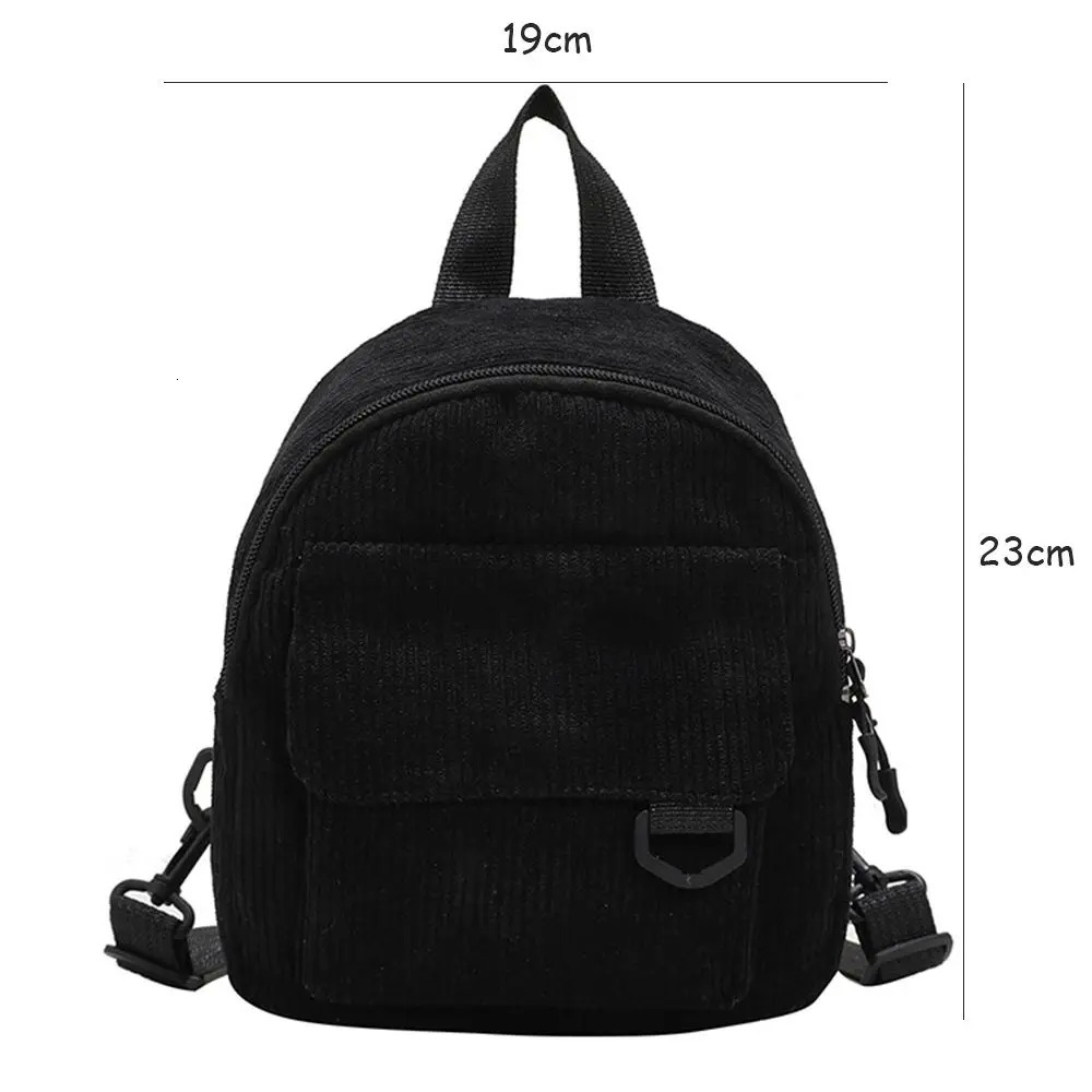 Fashion Womens Mini Backpack Corduroy Handbag Simple Solid Color Student Travel 240807