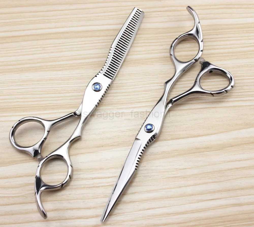 Professional JP440c steel 6 sapphire hair scissors hair cutting scissor barber makas thinning shears hairdressing scissorsXJ240807