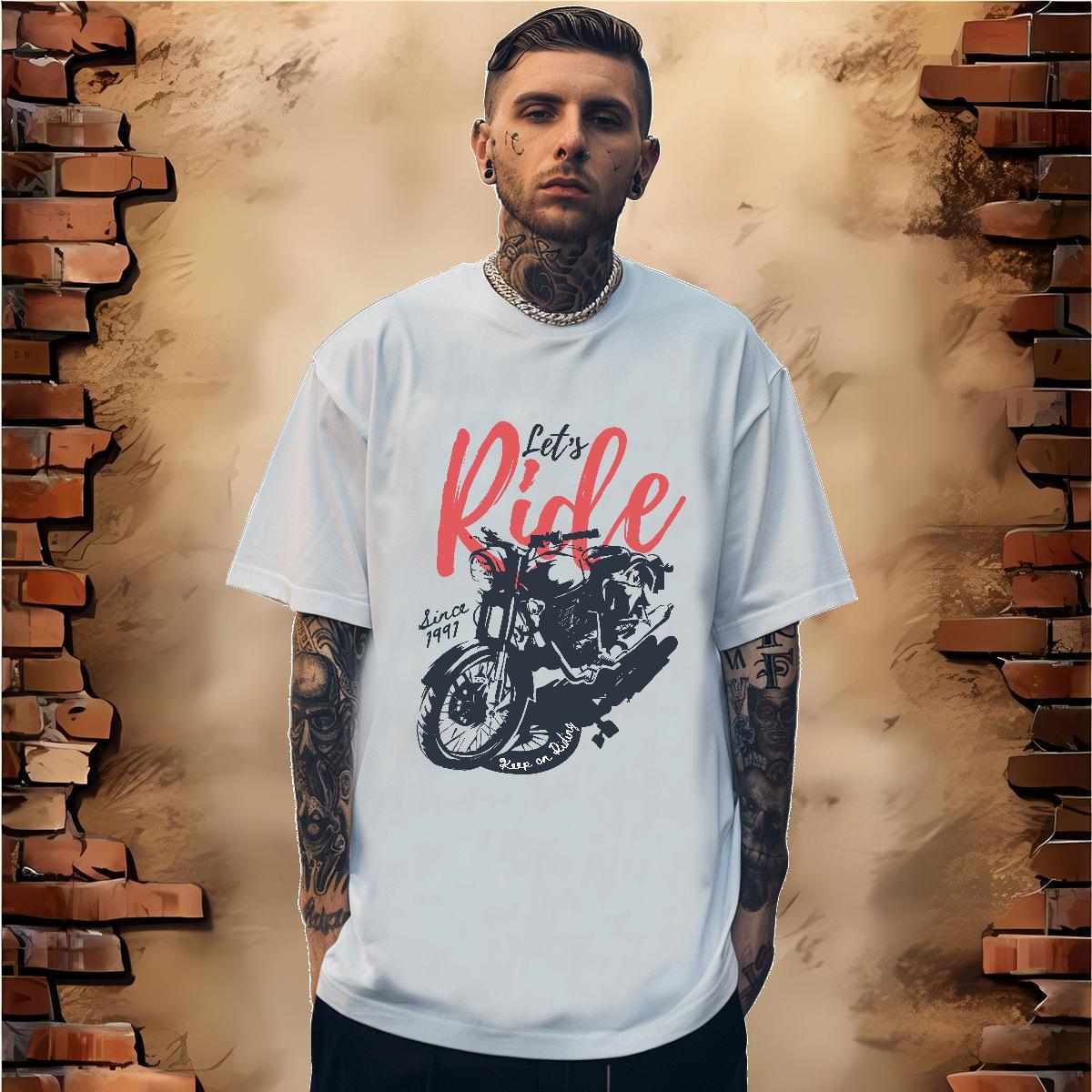 Wholesale Man T Shirts Motorcycle Clothings 230g Cotton Daily Wear Popular Custom Print Oversized Breathable Short Sleeve Tshirt for Man Woman
