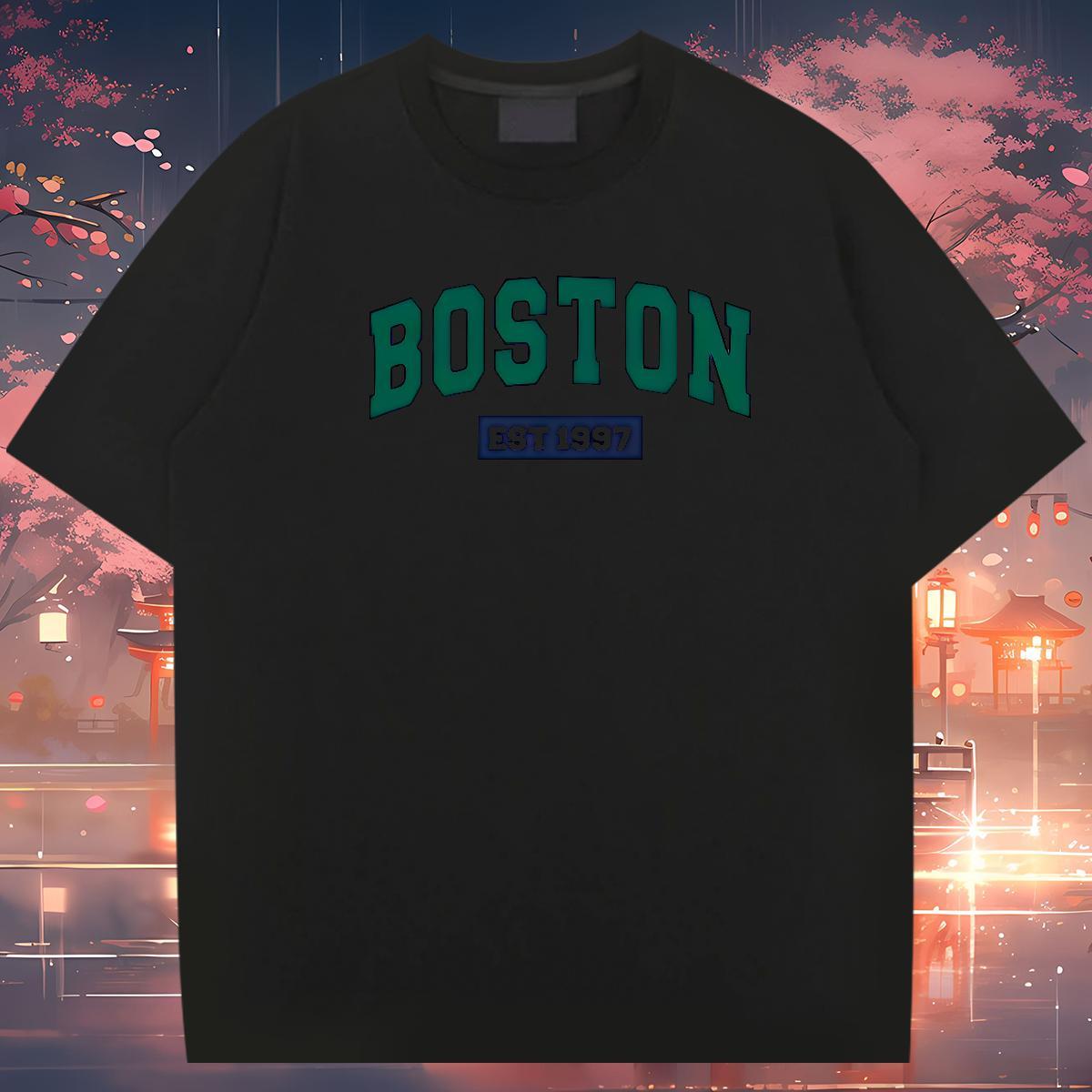 Stylist T-Shirts for Men BOSTON Tops Tees 230g Cotton Street wear Hip Hop Comfortable Custom Print Oversized O-Neck Short Sleeve Tshirt for Man Woman