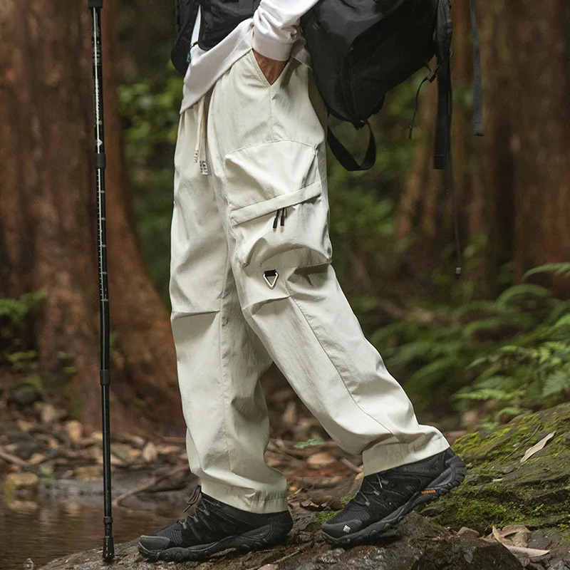 American Cargo Pants Mens straight pants summer trend outdoor waterproof mens casual 240806