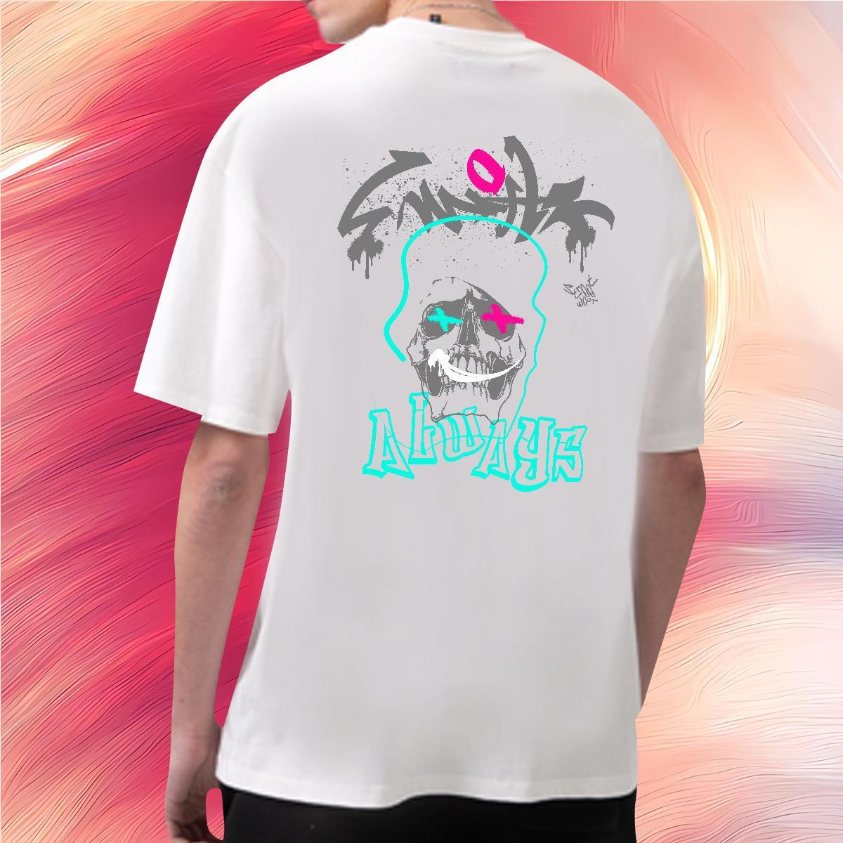 DIY Customized T Shirts Men skull Tees 230g Pure Cotton Daily Outfit Comfortable Customized Print Crew Neck Tshirts