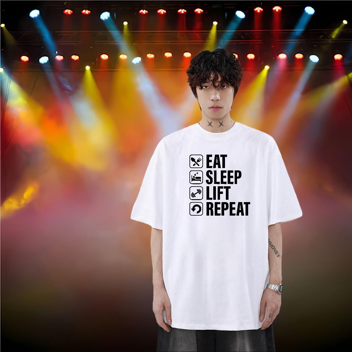Casual New T shirt letter Tees 100% Cotton 230g Street Casual Loose Asian Size Round Neck Short Sleeve Men Tees