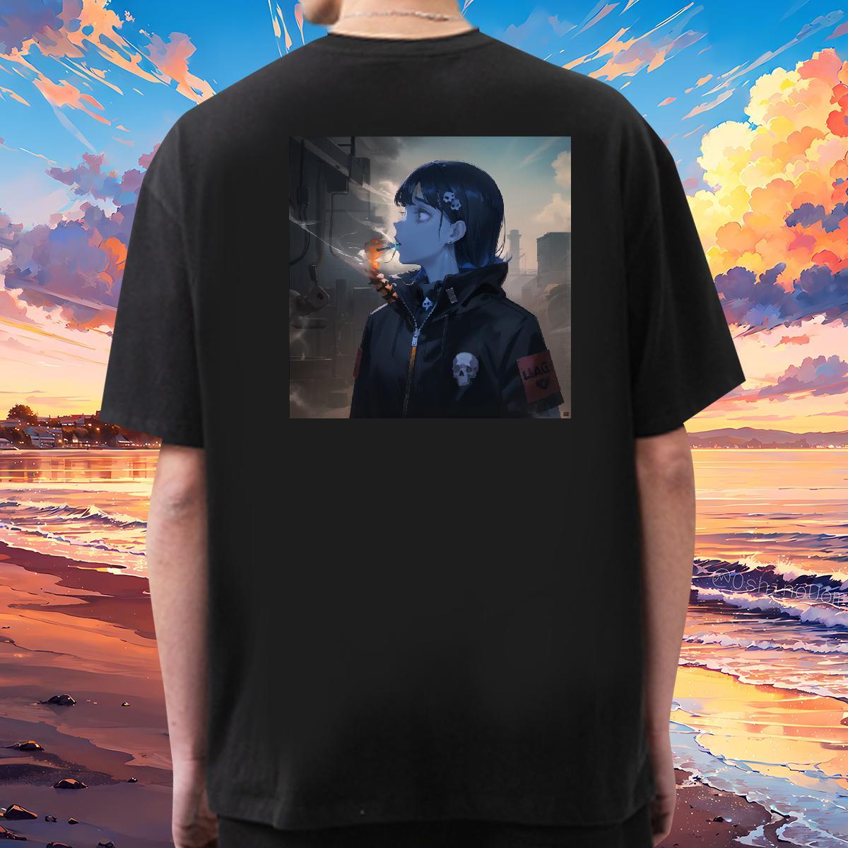 Custom T-Shirts for Men skull Tees 230g 100% Cotton Casual Beach Brand Asian Size O-Neck Short Sleeve Couples T Shirts