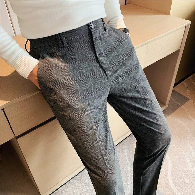 Wedding Dress Pants for Men Business Suit Pant Casual Slim Formal Pantalon Costume Trousers Plus Size 2938 240806