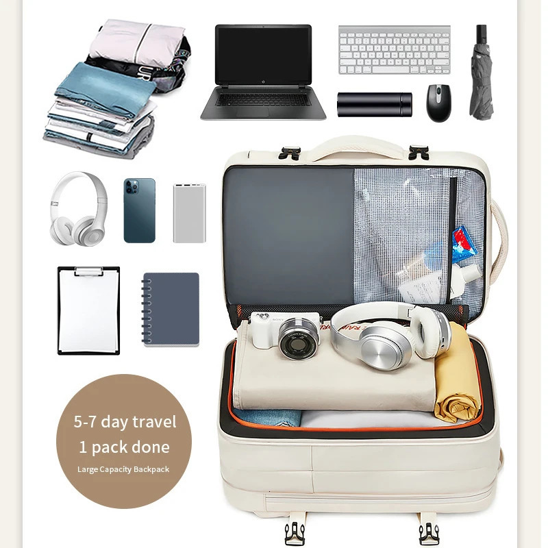 Travel backpack mens large capacity travel bag business laptop USB charging waterproof school 240822