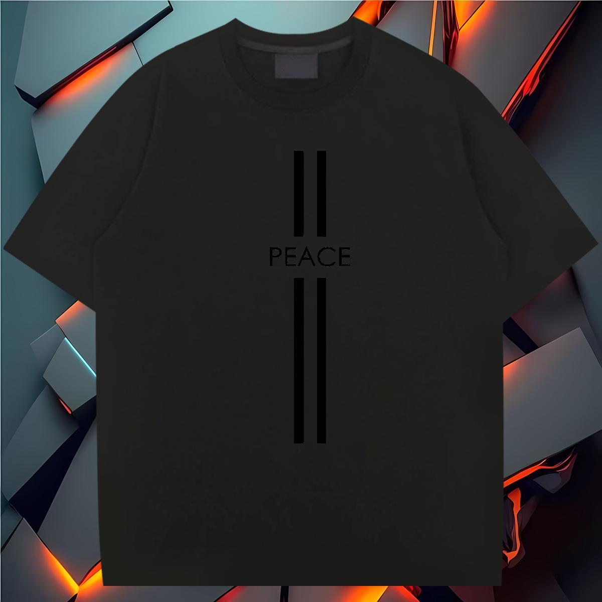 New T Shirts Men letter Polos 230g Pure Cotton Street wear Hip Hop Unisex Anime Print Crew Neck Men Tops Tees