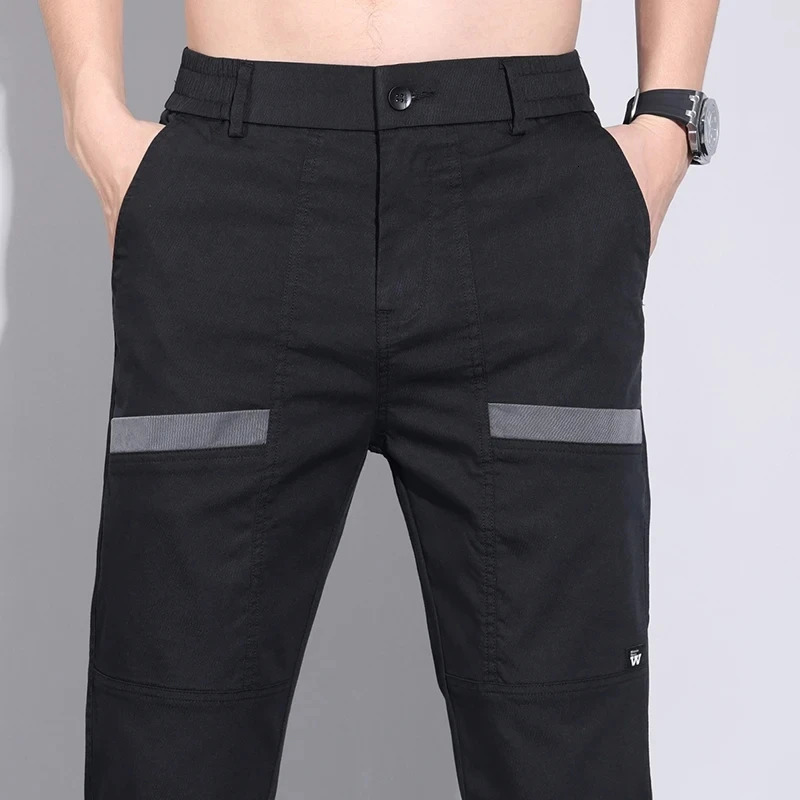 Summer Ice Silk Mens Golf Pants High Quality Elastic Fashion Casual Breathable 240806