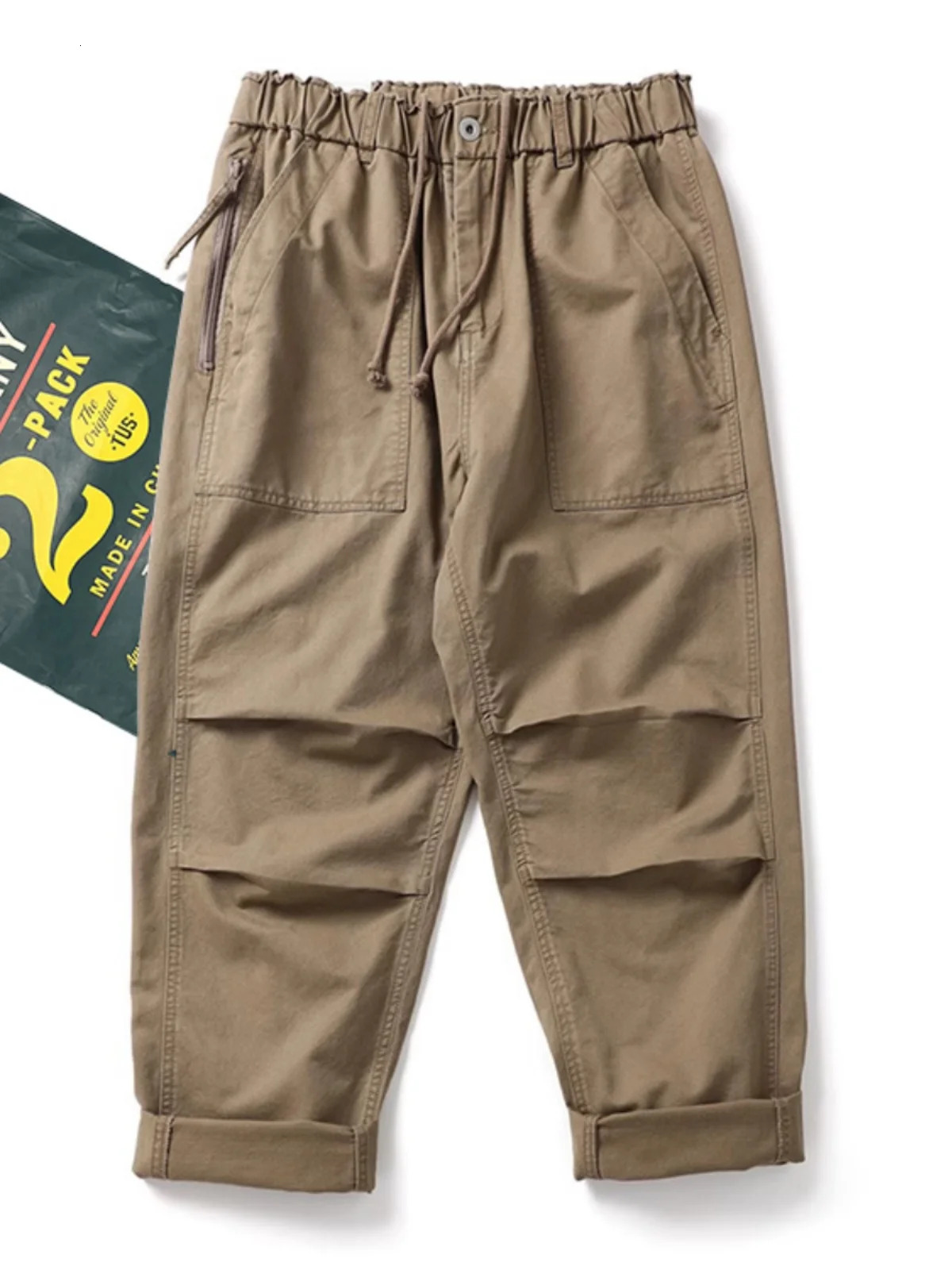 100% Cotton American Vintage Washed Workwear Pants for Men Accordion Pockets Loose Straight Paratrooper Trousers Autumn Cityboys 240806