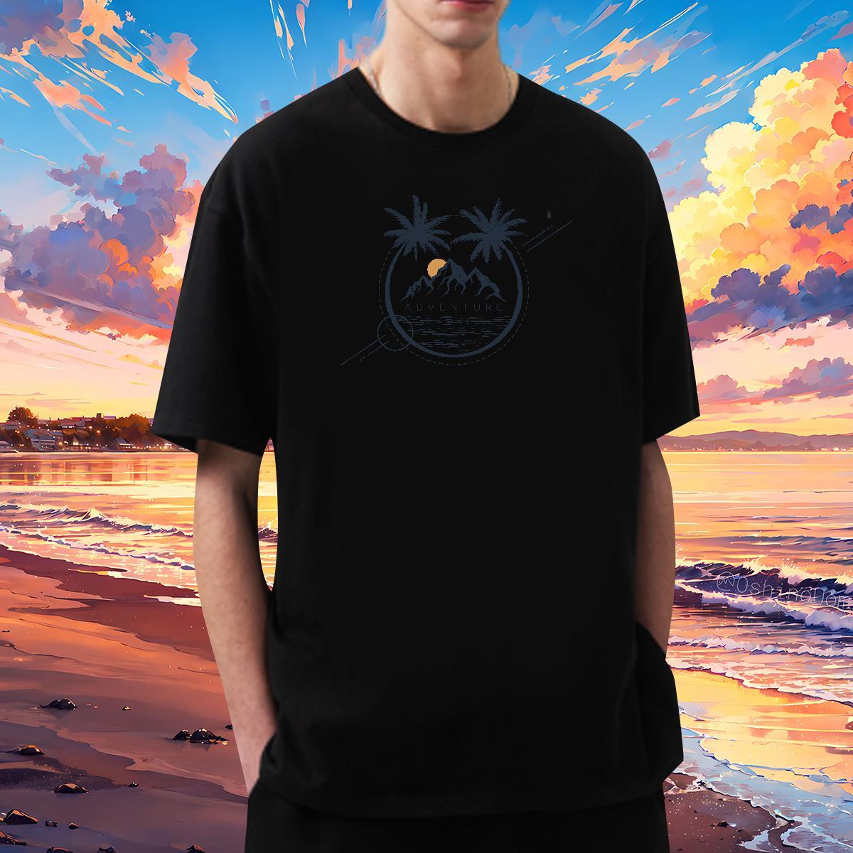 2024 Designer T shirt sun Clothings 230g Cotton Daily Wear TOP Quality Graphic Breathable Crew Neck Men Tshirts