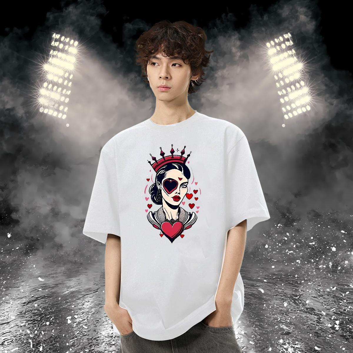 Casual New Man T Shirts portrait Tees 230g 100% Cotton Casual Daily Wear Classic DIY Anime Breathable Crew Neck Tshirt for Man Woman