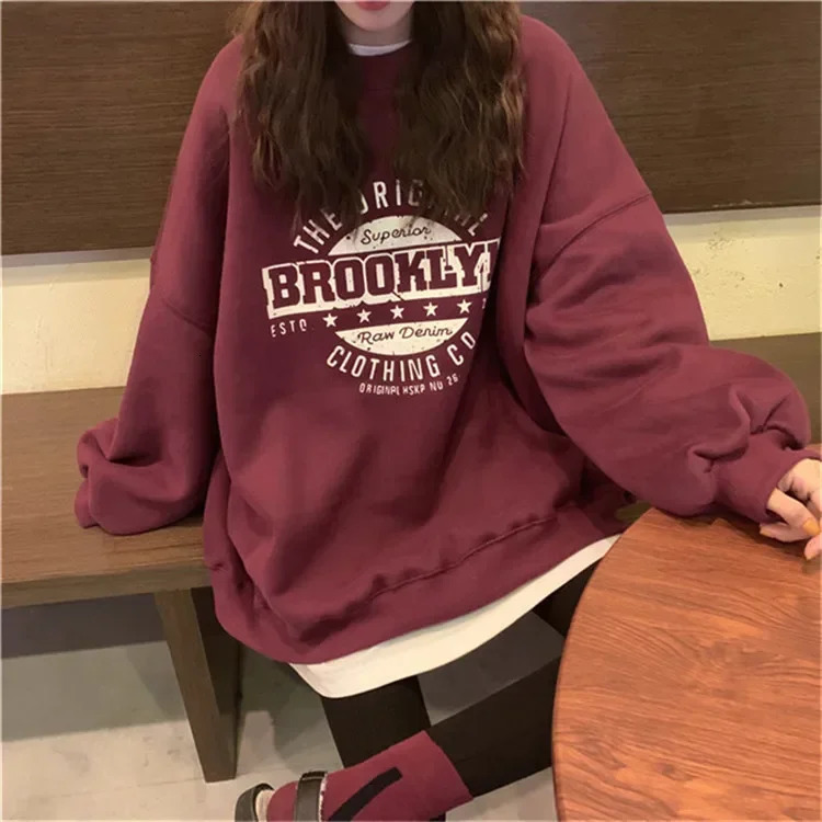 Women Hoodies Office Lady Loose Coat Korean Fashion Sweatshirts Letter Printed Pullovers Spring Woman clothing Y2k Hoodies 240824