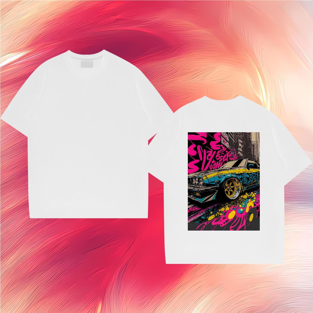 Fashion T Shirts Men car Tees 230g Cotton Home Outdoor Cool Black White Pure Cotton Mens Tshirts