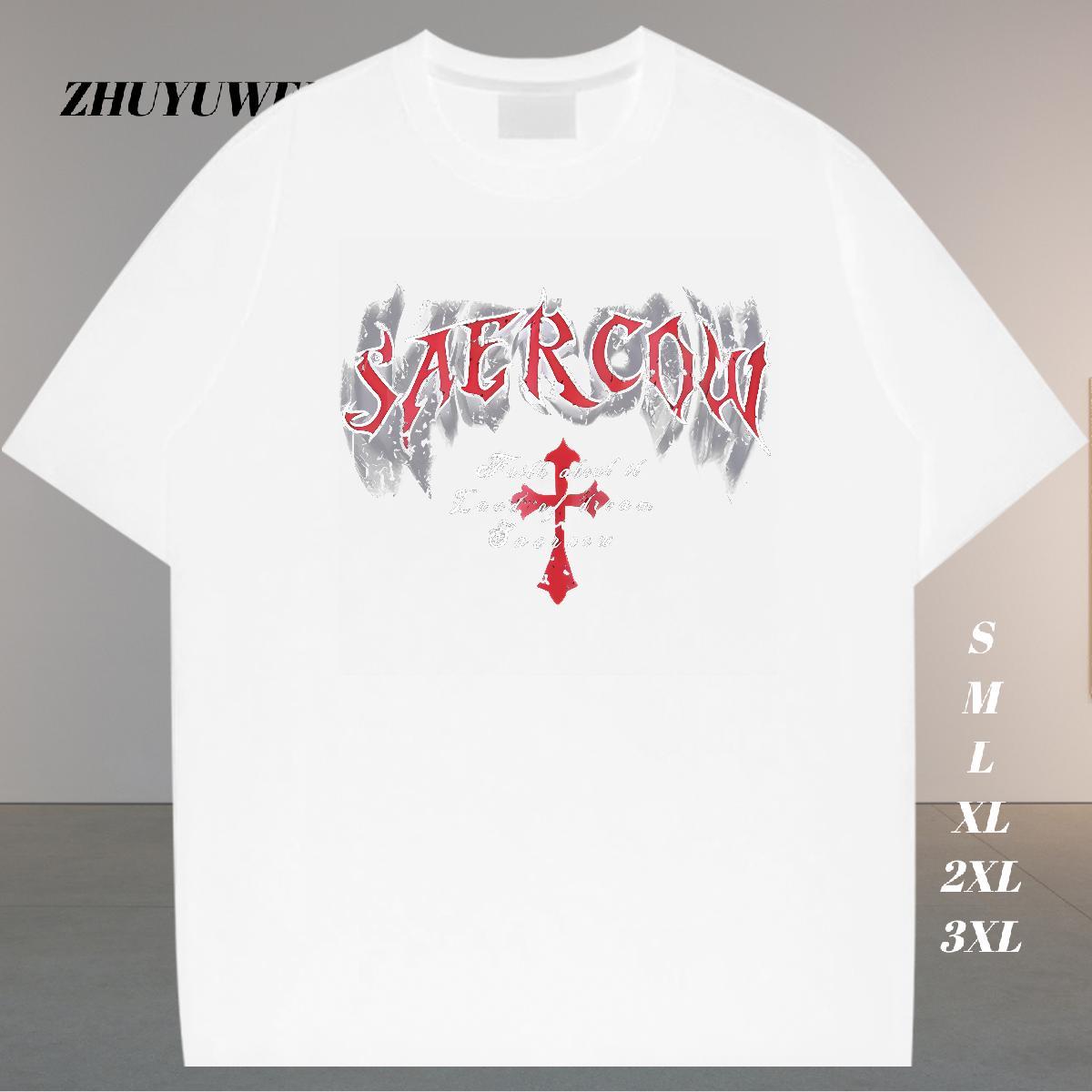 Factory Direct T-Shirts for Men letter Clothings 100% Cotton 230g Spring Summer Wholesale Oversized 4XL O-Neck Short Sleeve Tshirts