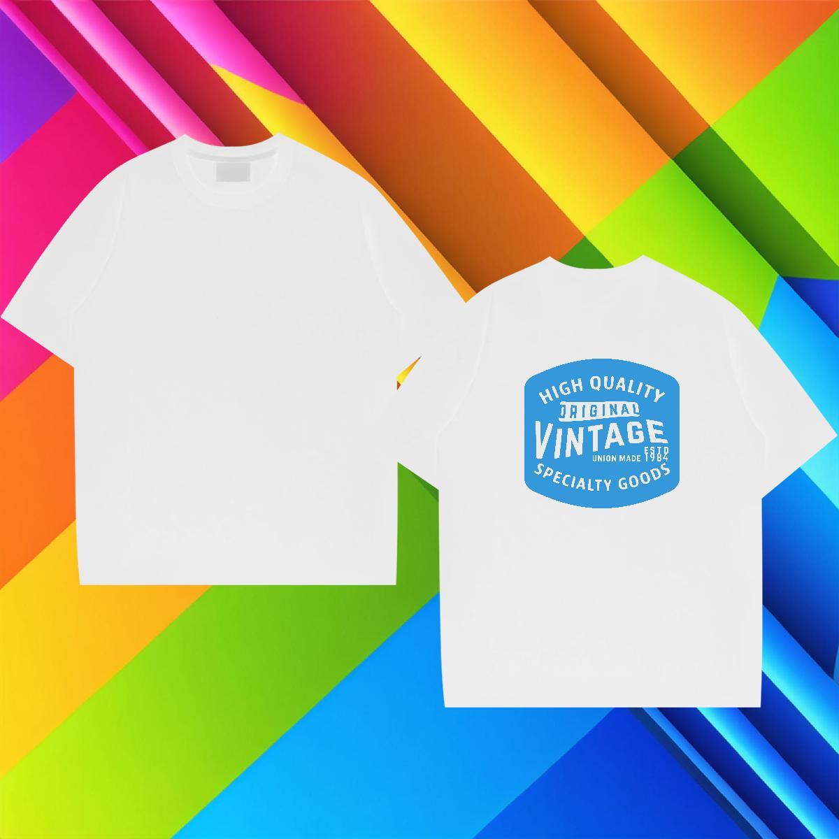 2024 Men T Shirts letter Clothes 230g 100% Cotton Street Casual Unisex Plus Size Custom Short Sleeve Soft Tshirts