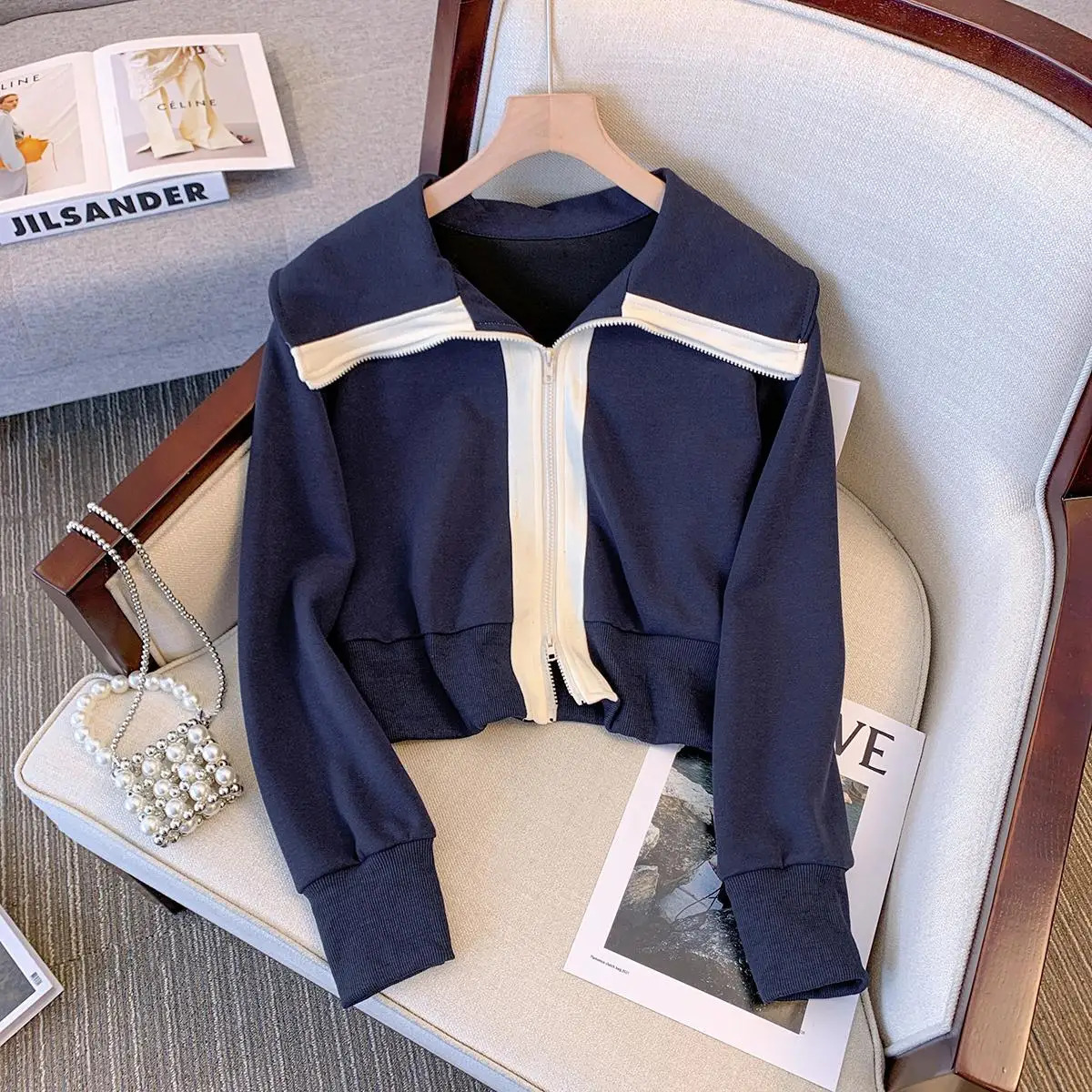 Casual Fashion Suits Women Spring Autumn All-match Fashionable Sports Wind Trousers Cardigan Sweatshirts 2 Piece Suit Womens Set 240807