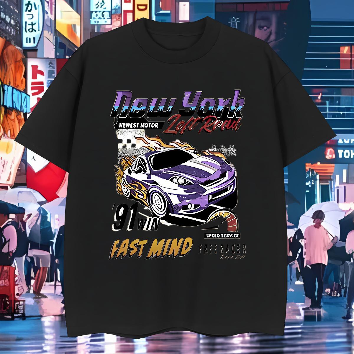 Stylist T-Shirts for Men car Tees Shirts 230g Cotton Daily Outfit Unisex Custom Print Oversized Breathable Crew Neck Tshirt for Man Woman