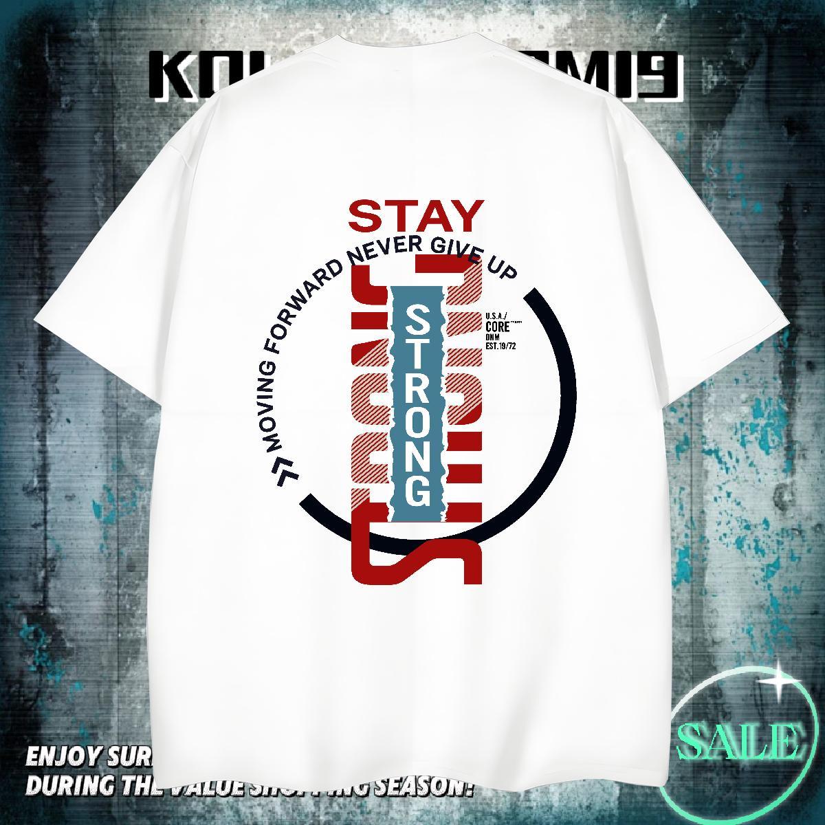 Stylist Man T Shirts letter Tops Shirt 230g 100% Cotton High Street Hip Hop Cool Asian Size O-Neck Short Sleeve Men Clothes T-Shirt