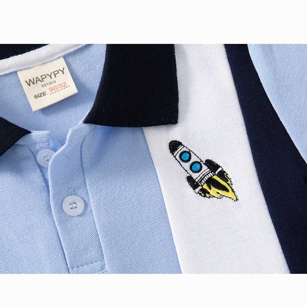Baby boy summer polo shirt breathable childrens clothing collar striped T-shirt boy short sleeved shirt top W241223