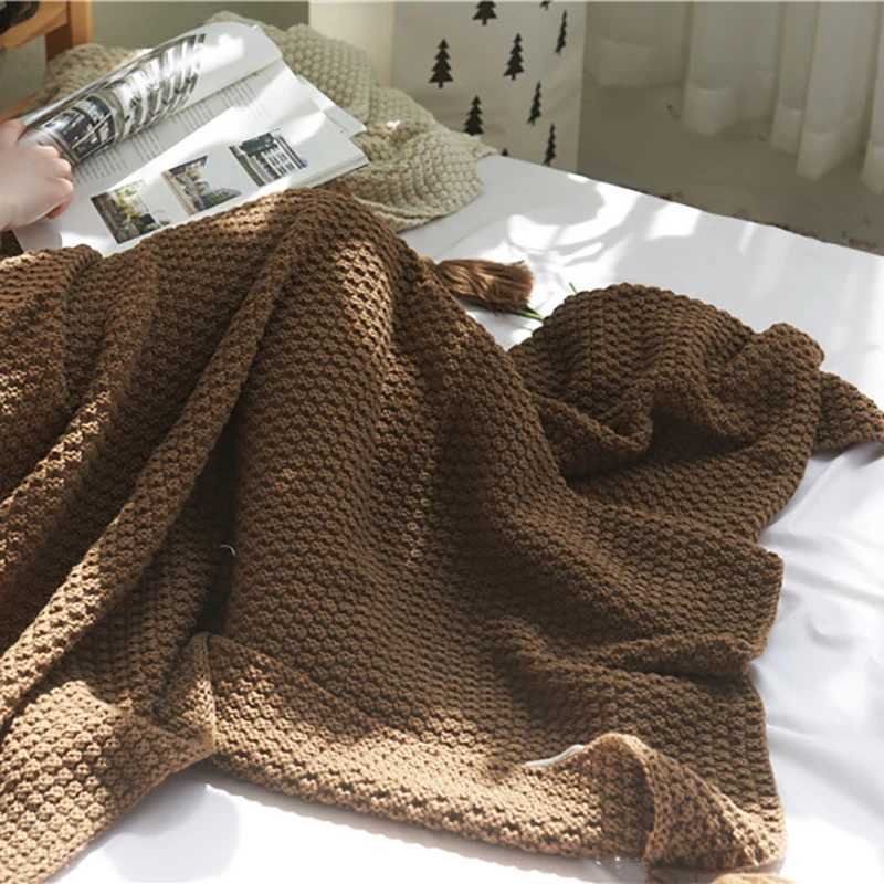 2025 new HOLAROOM Thread with Tassel Solid Beige Grey Coffee Throw Blanket for Bedroom Sofa Home Textile Fashion Knitted BlanketM240807