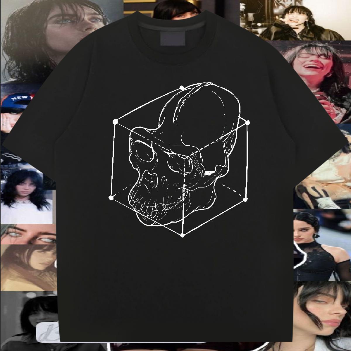 Fashion Design T Shirts Men skull Tops Shirt 230g 100% Cotton Beach Cool Custom Print Plus Size Crew Neck Men Tops Tees