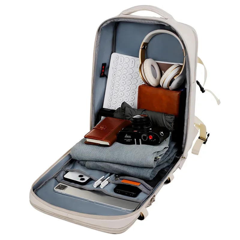 Super Charging Large Capacity Bags Business Multi functional Backpack Expandable Airplane Travel 240807