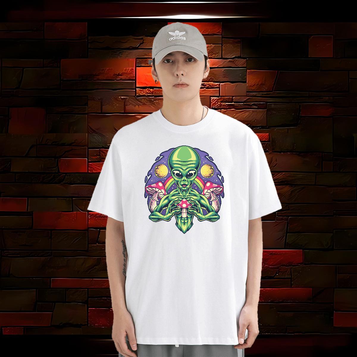 2024 Summer Men T Shirts ET Tees 230g 100% Cotton Outdoor Loose Black Oversized Breathable Short Sleeve Tshirts